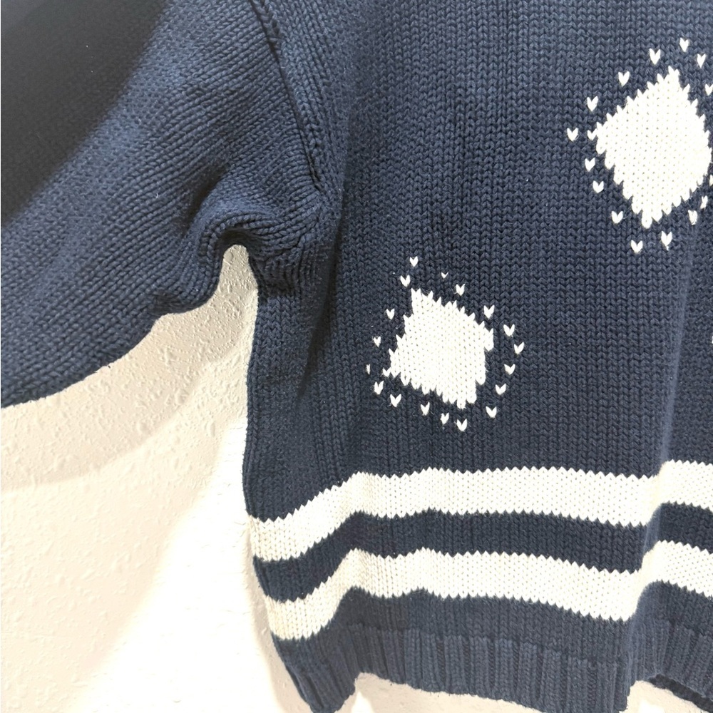 Liz Sport‎ vintage Navy and White Turtleneck Sweater S - Picture 5 of 8